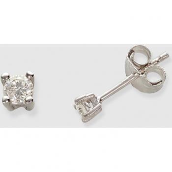 Pendientes de oro blanco con deslumbrantes diamantes incrustados - El Corte Inglés