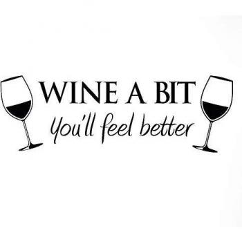 Adhesivo Cita Pared Vinilo WINE A BIT KITCHEN Por Cols RU - 1