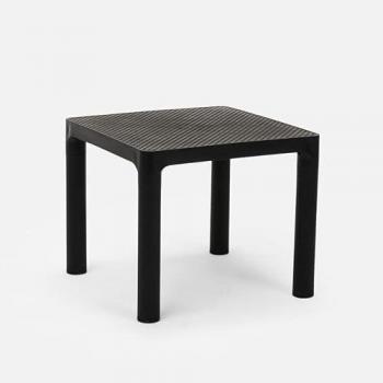 Mesa de Centro Cuadrada 45x45 cm Aviat - Negro - Interior y Exterior - Diseño Contemporáneo