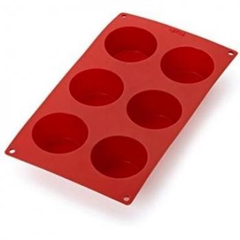 Lékué Multicavidad Muffins Rojo Molde Repostería, Silicona, 6 cavidades