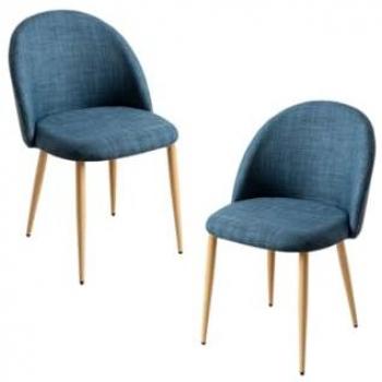 Pack 2 Sillas Vint Tela Azul Marino - Ahorra en Sillas de Comedor