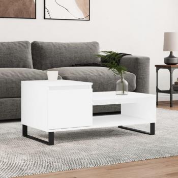 Mesa de salón blanca 100x50x45 cm en madera contrachapada multicapa Vidaxl