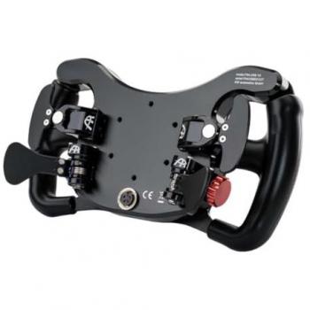 Ascher Racing F64-USB V3 Volante de Simulación con diseño ergonómico, construcción en aluminio, empuñaduras de goma, botones programables y retroiluminación LED