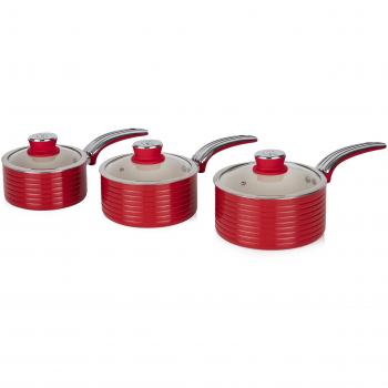 Juego de ollas retro Swan 3 piezas inducción rojo RETRO SWPS3020RN