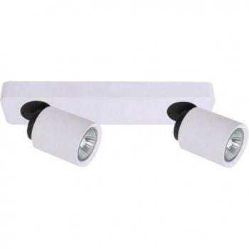 Foco moderno Lucien blanco 2 luces con pantalla blanca, tipo GU10