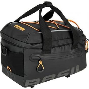 Bolsa Portaequipajes Basil Miles Tarpaulin MIK, 7L, Impermeable, Negro/Naranja