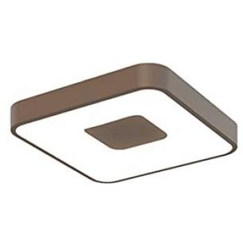 Plafón Cuadrado Doble Luz LED Regulable Dorado 56W con Control Remoto 2700K-5000K, 2500lm, 3 Años de Garantía