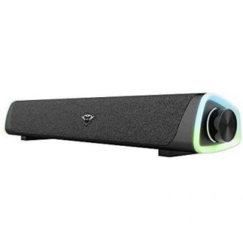 Trust Gaming GXT 620 Axon Barra de Sonido con Iluminación RGB 12W, Alimentación USB, 3.5mm Jack, Altavoz PC para Ordenador, Portátil, Móvil, Tablet, TV - Negro