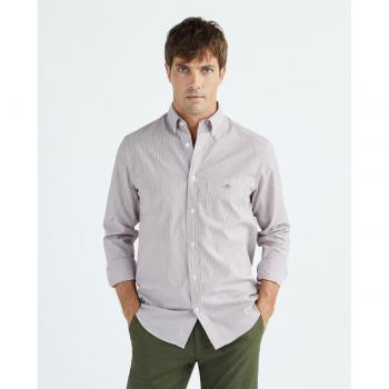 Camisa de hombre Gant Regular Fit Banker Stripe rojo