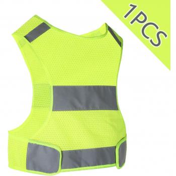 Nlife reflectantes Running Chaleco reflector Chaqueta alta visibilidad Seguridad Ajustable con 3 M Scotchlite para jogging, Ciclismo Moto perro a pie, amarillo fluorescente