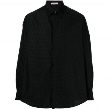 Valentino Men's Toile Iconographe Cotton Shirt in Black | Size 41 | 4V3ABR959VCMXM