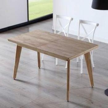 Mesa de Comedor Génova Extensible Tipo Libro Madera Natural 76x140-180x80 cm