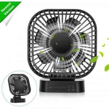 Ventilador de Escritorio 8 inch USB Fan con Control Ventilador USB Flujo de Aire Fuerte Silenciosa 3 Temporizadores 360° Ajuste Ventilador Personal Portátil para Oficina Casa Viaje Dormitorio RV