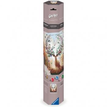 Ravensburger CreArt - Pintar por Números Ciervo Mágico en Lienzo, Adultos a Partir de 12 Años, Incluye Kit Completo 30x40cm