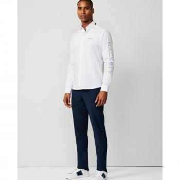 Camisa de Hombre Hackett Hsport Racer Clásica Blanca Manga Larga 3XL Algodón Casual