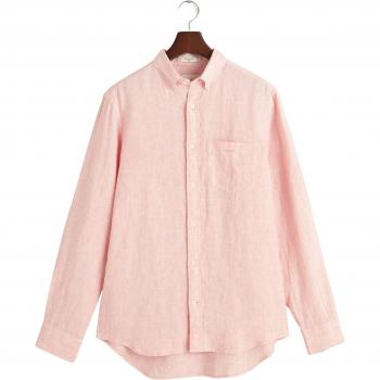 Gant Reg Linen Striped Shirt for Men - Peachy Pink