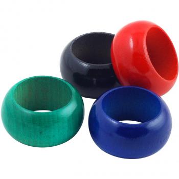 Metaltex Juego 4 SERVILLETEROS Madera, Colores Variados, Estandar