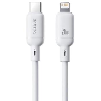 Cable Baseus Silky USB-C a Lightning 20W 1m Blanco