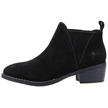 Hush Puppies Isobel Women's Black Leather Ankle Boots with Memory Foam Size UK 4