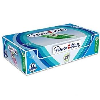 Paper Mate Liquid Paper DryLine Grip cinta correctora, colores surtidos, caja de 12