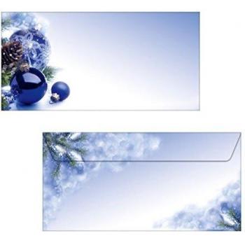 SIGEL DU036 Christmas envelopes Blue Harmony, DL, without window, 90 gsm, 50 pcs