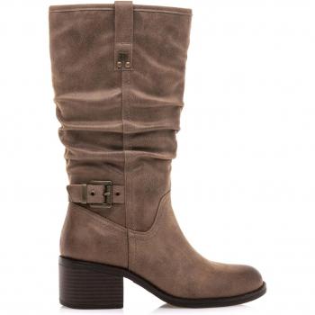 BOTA MUJER MUSTANG 59352 - Botas altas de mujer con detalle de hebilla y caña arrugada