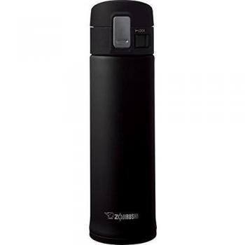 Zojirushi SM-KHE48 Taza de viaje de acero inoxidable, 480 ml, acero inoxidable, Negro, 6.7 x 6.7 x 23 cm