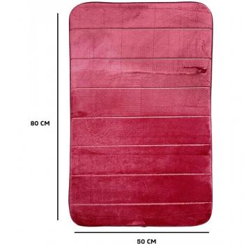 Alfombra multiusos efecto ante fondo antideslizante dim.50x80 cm Burdeos