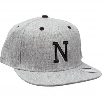 Gorra Snapback Unisex MSTRDS Letra N Gris Heather Grande