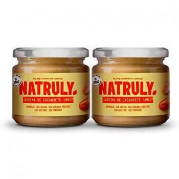 Natruly Crema de Cacahuete Orgánica Sin Azúcar, Sin Gluten, 100% Natural