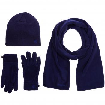 Craghoppers Essential II – Sombrero/Bufanda/Guantes Set Polar de Noche pequeña/Mediana, Color Azul