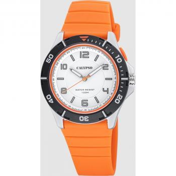 Reloj Calypso Sweet Time K5857/3 Blanco Hombre de caucho naranja