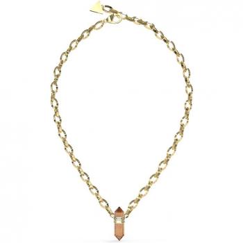Collar Guess Good Vibes de acero dorado