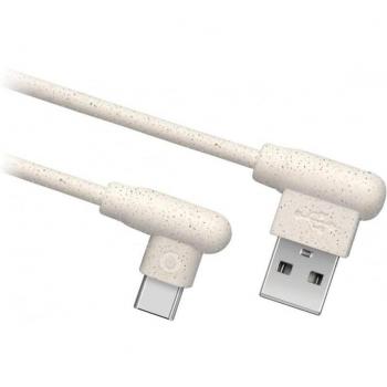 Cable USB tipo C eco-friendly de 1m en color blanco