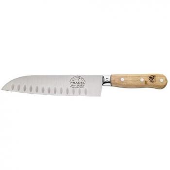 Personalized Engraved Jean Dubost Pradel 1920 Oak Handle Santoku and Chef Knife Set