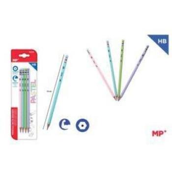 Lápices MainPaper HB Pastel con Goma - Pack de 4 Unidades