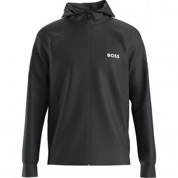 Hugo Boss Men's Regular-Fit Black Tennis Sweatshirt Jacket Sicon MB
