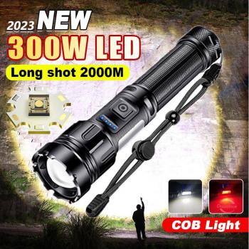 Tactical 10000LM Rechargeable LED Flashlight with Zoom, Magnetic Base, Pen Clip, and Eye Protection Reading Light