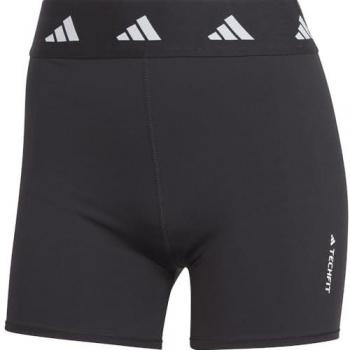 adidas Tech-Fit Short Malla Mujeres - Negro, Blanco, Leggings cortos, Talla L, Tecnología de compresión, Diseño ajustado, Ideal para entrenamiento y actividades deportivas