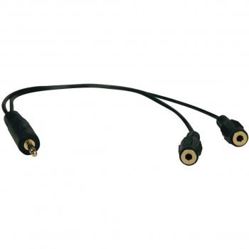 Tripp Lite P313-001 3.5mm Mini Stereo Cable Adapter Y Splitter for Speakers and Headphones (M to 2x F) 1 ft. (0.31 m)