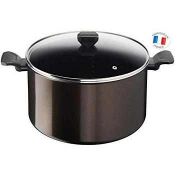 Olla de Aluminio Tefal 30 cm con Tapa de Cristal - Easy Cook & Clean - 12,2 L