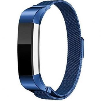 Loveblue negro correa de reemplazo banda para Fitbit alta, Milanese Correa de brazalete de acero inoxidable de lazo magnética para Smart Fitness reloj Wirst banda, color Milanese&Blue