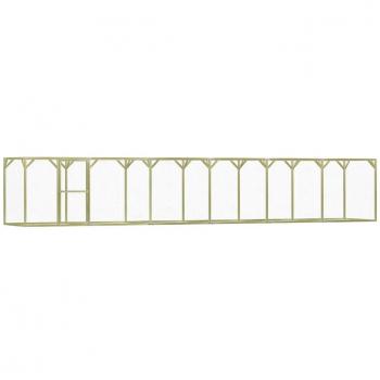 vidaXL 9x1.5x1.5 m Chicken Cage - Treated Pine Wood and Steel