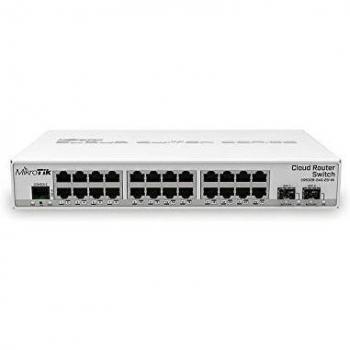 MikroTik Cloud Router Switch CRS326-24G-2S+RM Managed Gigabit Ethernet (10/100/1000) Power over Ethernet (PoE) Rack-mountable White