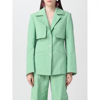 GANNI Women's Green Organic Cotton Blazer Size 34