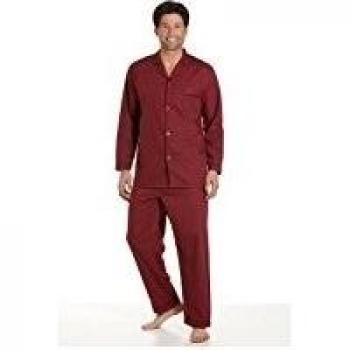 Haigman - Conjunto de pijama largo para hombre - Estilo clásico - Rojo burdeos XXLARGE