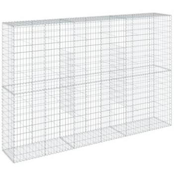 vidaXL Gabion Basket with Cover 300x50x200 cm Galvanised Iron
