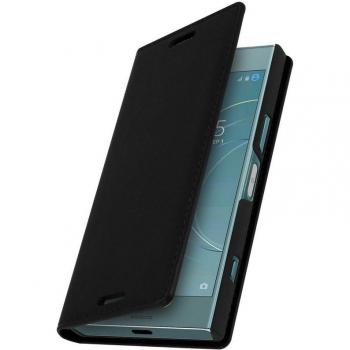 Funda de Cuero Negra para Sony Xperia XZ1 Compact