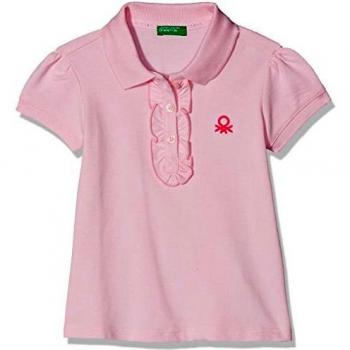 United Colors of Benetton H/S Shirt, Polo para Niñas, Rosa