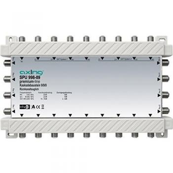 Multiswitch 9x8 Axing SPU 998-09 Kaskade Premium-Line para 2 satélites, HDTV, 4K y 3D